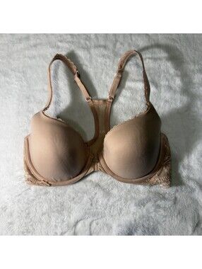 Victoria's Secret Women Bra 32D Beige Racerback Demi Underwired.  (2010)